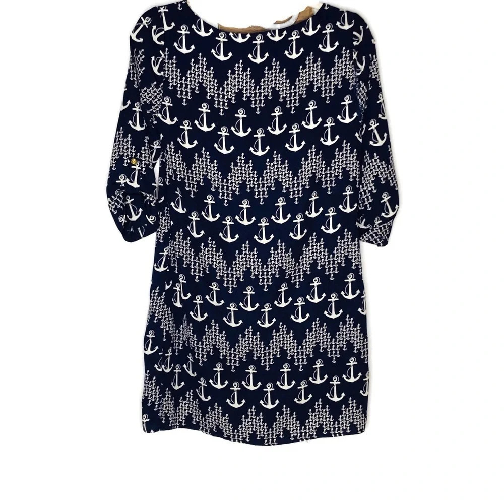 Pink Owl Dress size small.  Shift dress.  Blue NWT